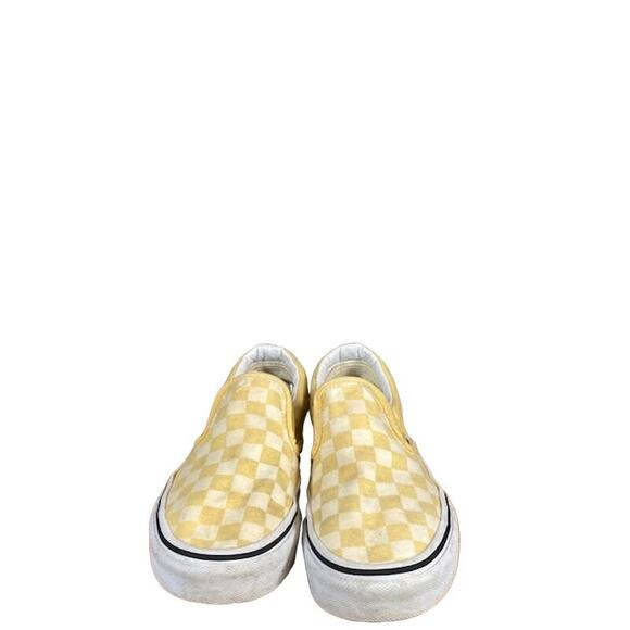 Vans Yellow White Checkered Canvas Slip On Sneakers Women Sz 5.5 - Picture 12 of 12